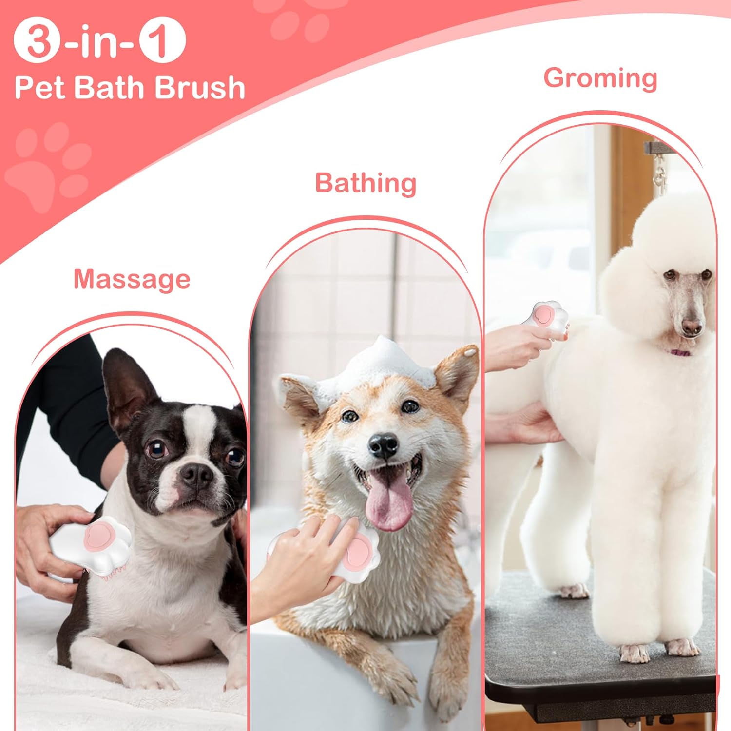Dog Cat Bath Brush Comb Brush Puppy Pet Grooming Bath Massage Pets Gym From House