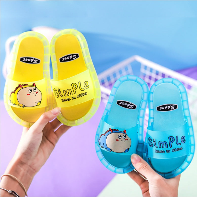 Children's Glowing Cartoon Dinosaur Slippers Kids Gym From House