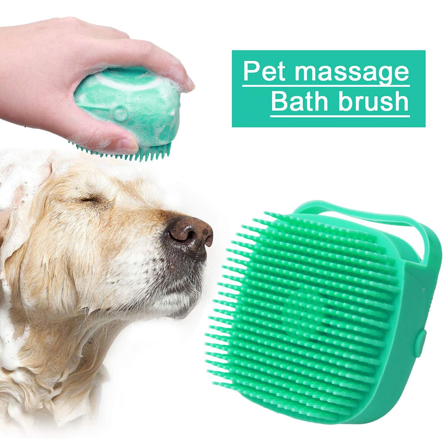 Pet Dog Shampoo Massager Brush Cat Massage Comb Grooming Pets Gym From House