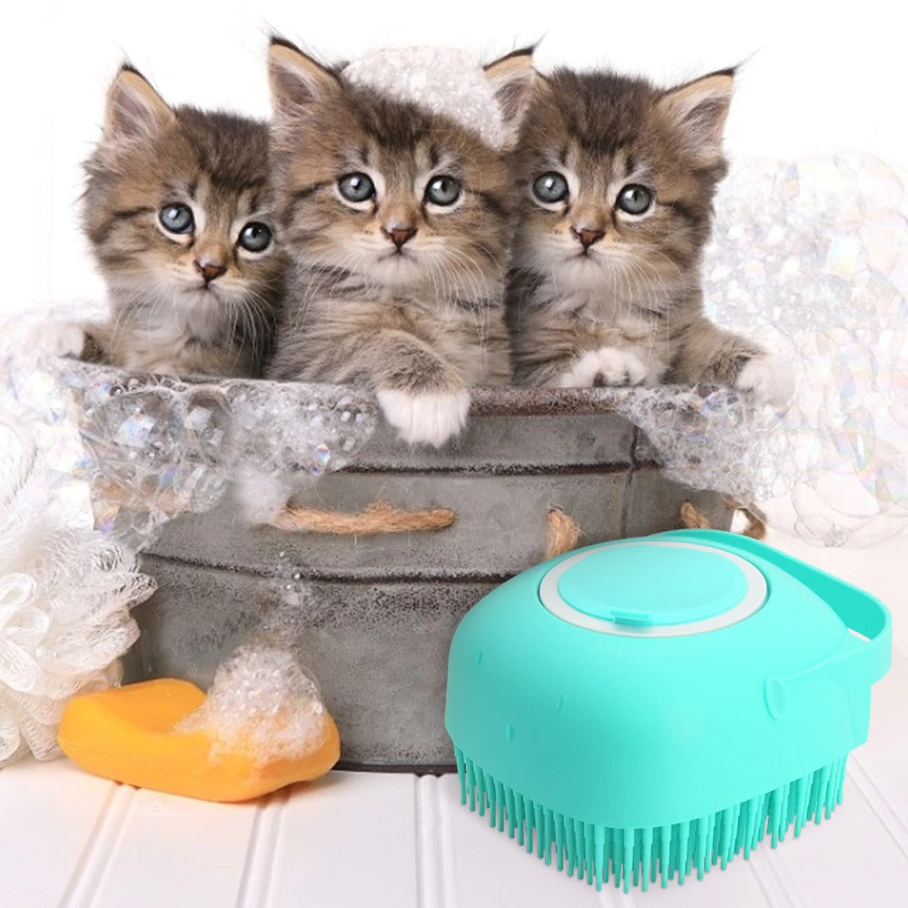 Pet Dog Shampoo Massager Brush Cat Massage Comb Grooming Pets Gym From House