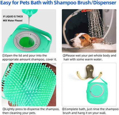 Pet Dog Shampoo Massager Brush Cat Massage Comb Grooming Pets Gym From House