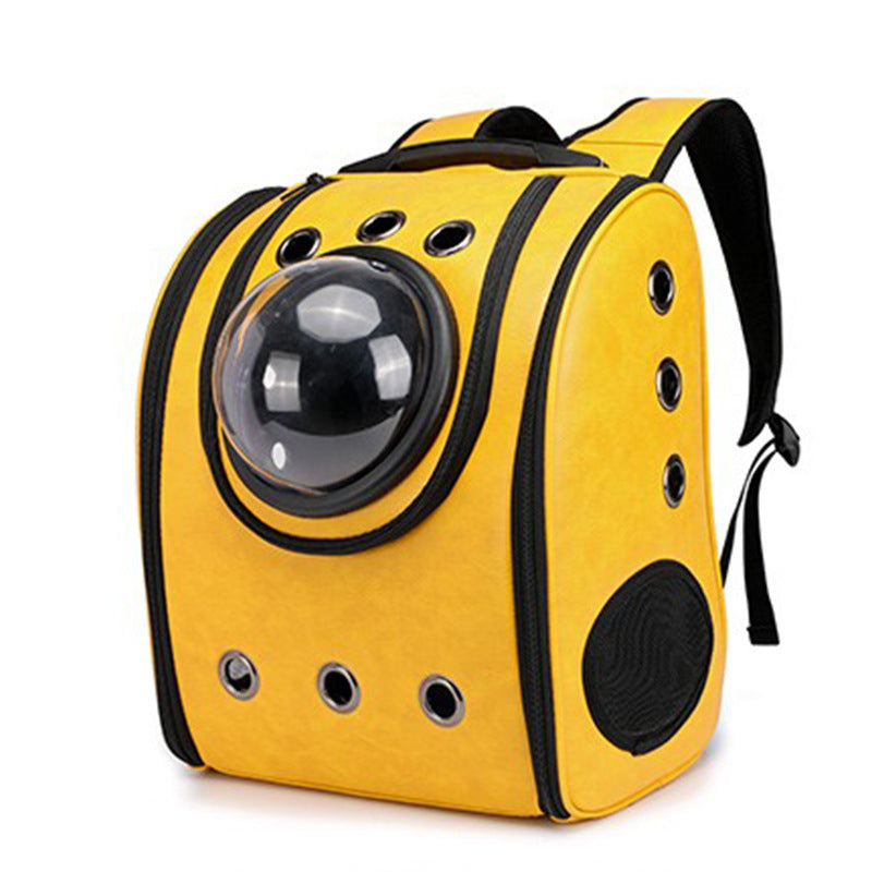 Leather pet carry backpack capsule Pets Gym From House