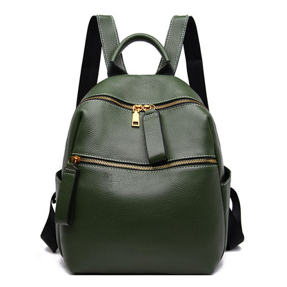 Leather Backpack Women All-Match Fashion Top Layer Leather Small Backpack Women dealsniper-net Green