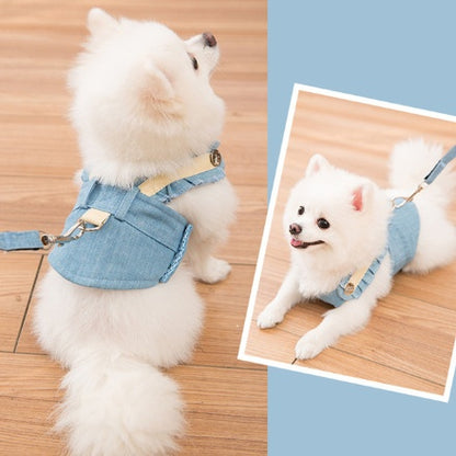 Cute Pet Dog Harness Leash Set Pets Gym From House Lake Blue L