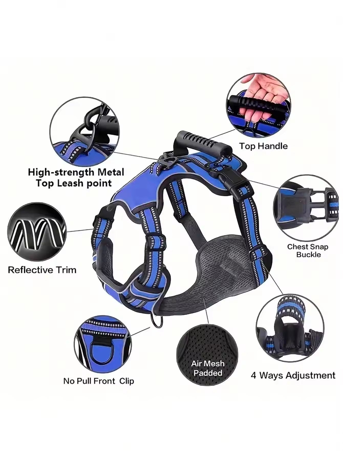 Tactical Service Dog Harness Strap Set Car Seat Belt Pets Gym From House