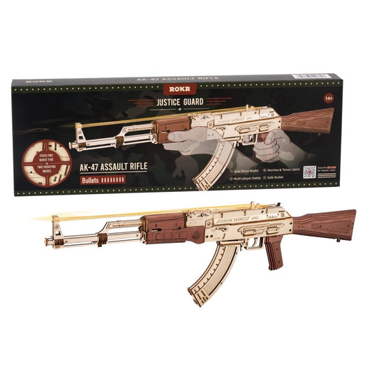 Automatic Rifle AK-47 Gift For Boys Wooden Puzzle Gun