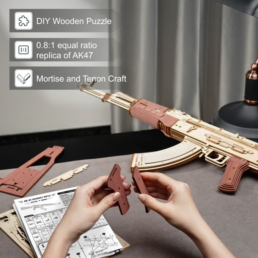 Automatic Rifle AK-47 Gift For Boys Wooden Puzzle Gun Kids DealSniper.net