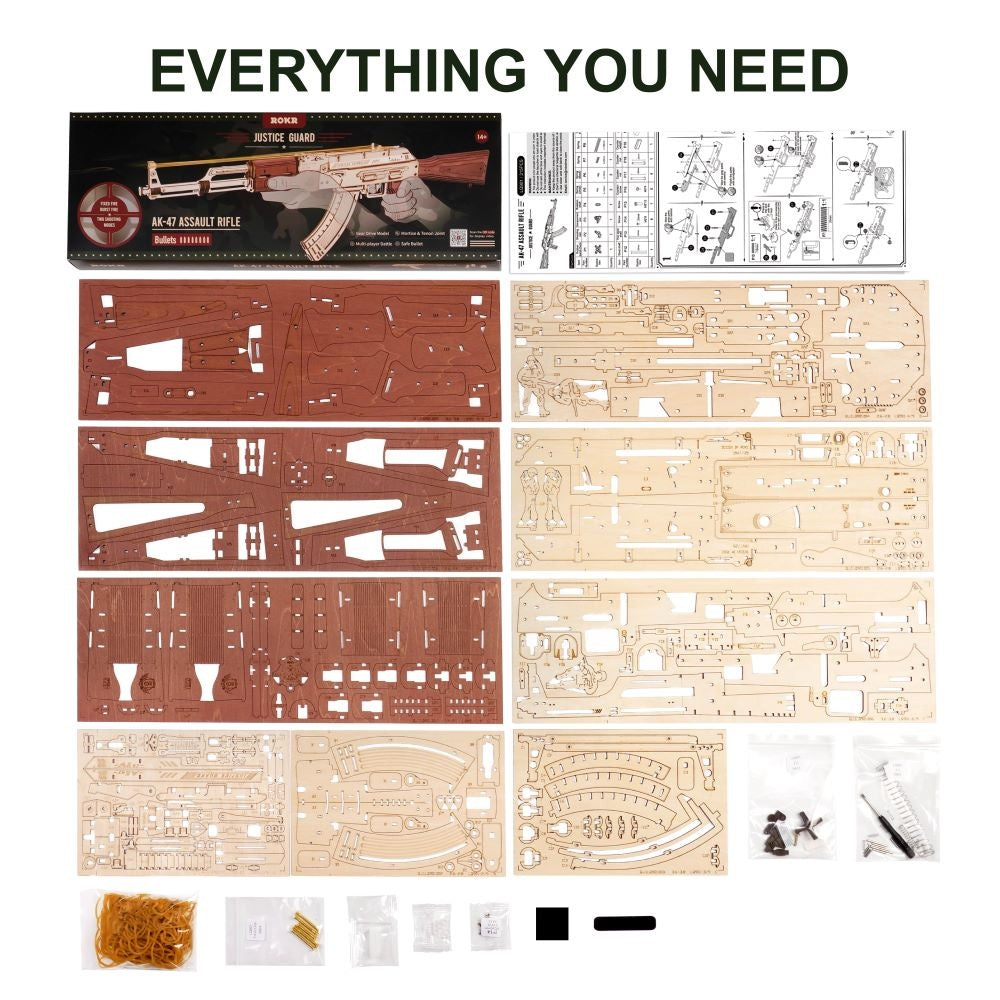 Automatic Rifle AK-47 Gift For Boys Wooden Puzzle Gun Kids DealSniper.net