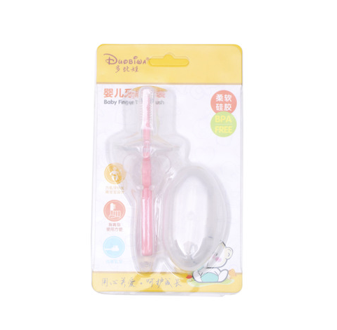 Silicone Baby Toothbrush Kids Teether Training Tool Clear Massager Kids dealsniper-net Pink