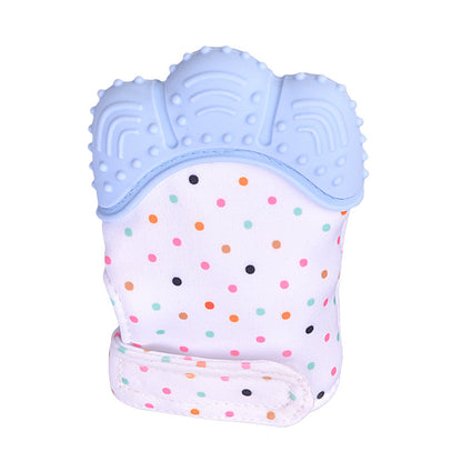 Baby teether baby anti-bite silicone molar gloves children's sound toys Kids DealSniper.net Blue Q1pcs