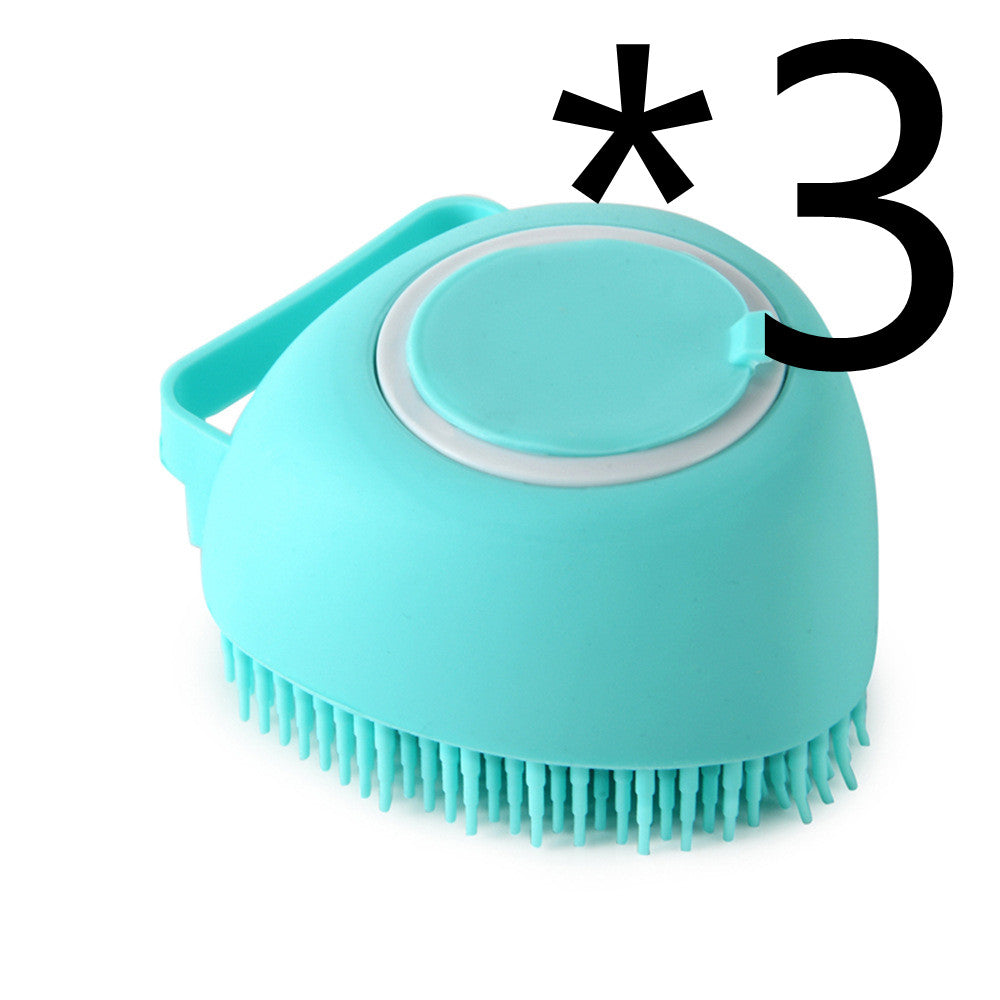 Silicone Dog Bath Massage Gloves Brush Pet Cat Bathroom Cleaning Tool Pets dealsniper-net Green 3PC Heartshaped