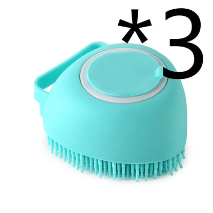 Silicone Dog Bath Massage Gloves Brush Pet Cat Bathroom Cleaning Tool Pets dealsniper-net Green 3PC Heartshaped