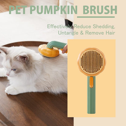 Pumpkin Self Cleaning Slicker Comb For Dog Grooming Brush Pets Gym From House