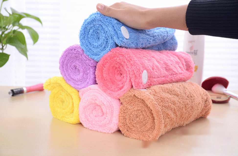 Korean version of coral fleece dry hair cap dry hair towel Women dealsniper-net