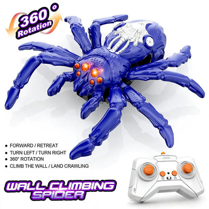 Cross-border Remote-controlled Wall-climbing Spider Lizard Childrens Toy Kids DealSniper.net Blue