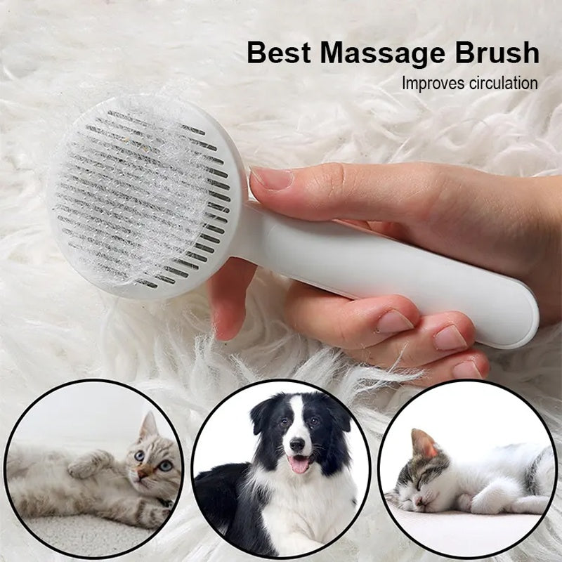 Cat Grooming Brush, Self Cleaning Slicker Brushes For Pet Pets dealsniper-net