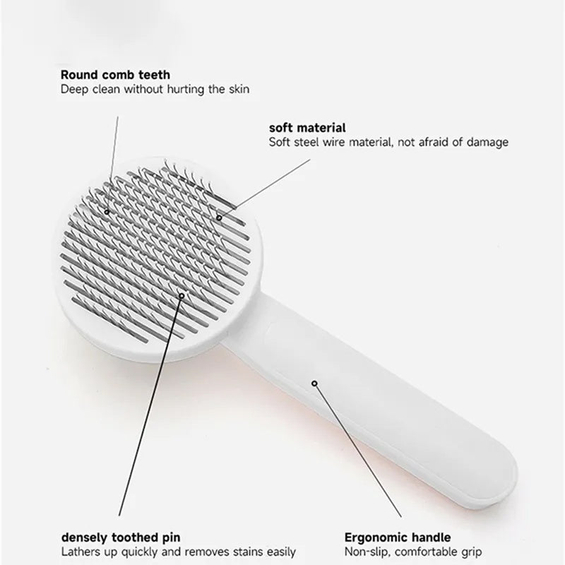 Cat Grooming Brush, Self Cleaning Slicker Brushes For Pet Pets dealsniper-net