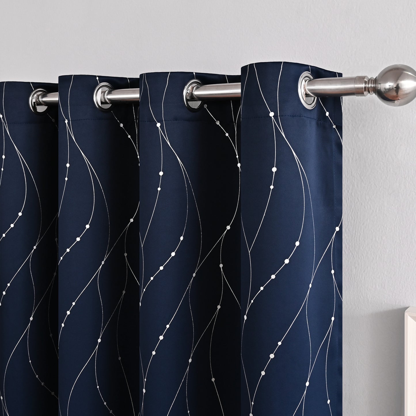 Modern Minimalist Furnishings Decorative Blackout Curtains Home Decor DealSniper.net Navy Blue 100x130 Punch 1PCs