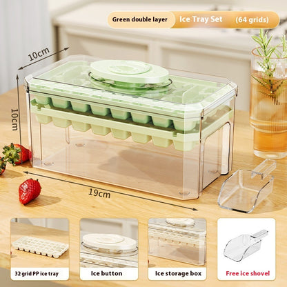 PP Material Ice Mould Quick Demould Ice Cube Tray Creative Kitchen Gym From House Green Double Layer