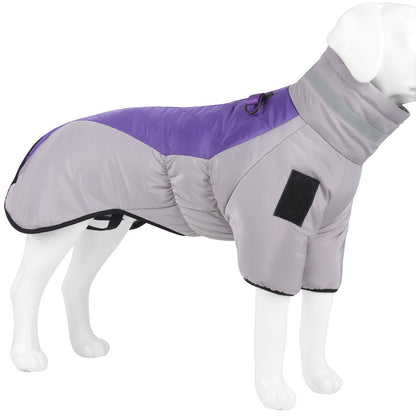 New Pet Dog Clothes Thickened With Reflective Warmth Pets Gym From House Grey purple 2XL