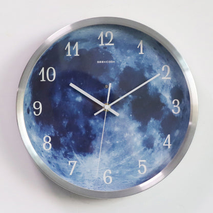 12-inch Wall Clock For Home Decoration Blue Moon Decor Home Decor dealsniper-net Silver