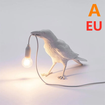 Creative Auspicious Bird Resin Wall Lamp Decoration Home Decor dealsniper-net White A EU