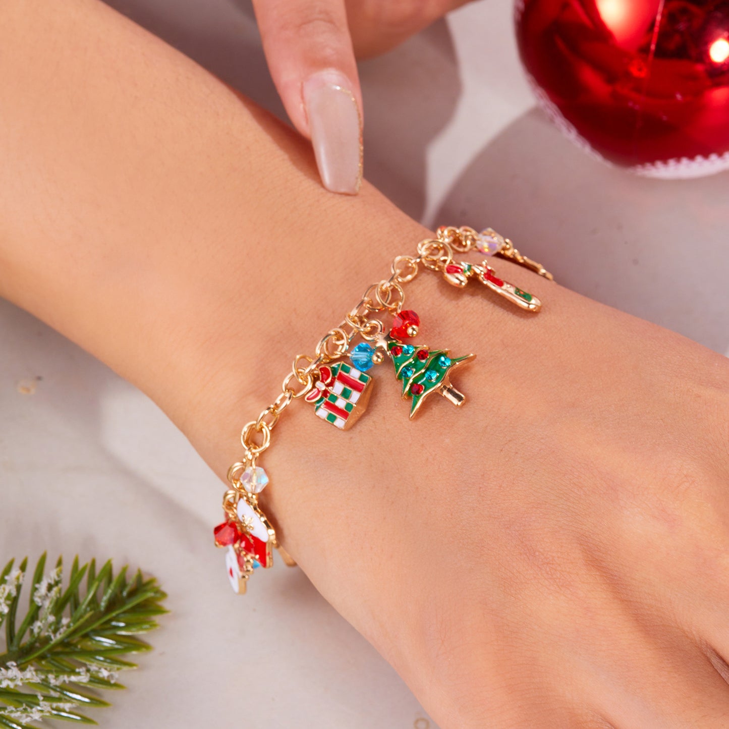 Personalized Christmas Bracelet Christmas Tree Santa Claus Jewelry Gym From House