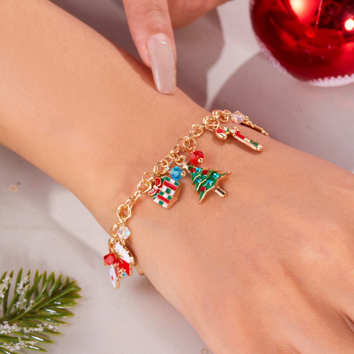 Personalized Christmas Bracelet Christmas Tree Santa Claus Jewelry Gym From House