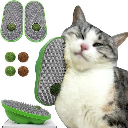 Catnip Toys Balls That Stick On Wall Pet Massage Brush Cat Toy Ball Pets Gym From House