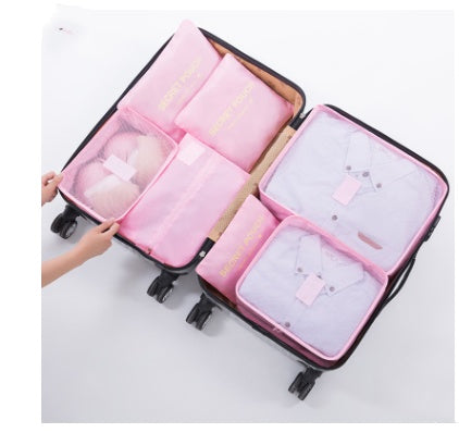 Durable Waterproof Nylon Packing Cube Travel Organizer Bag Women dealsniper-net Light pink