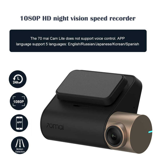 70 Miles Smart WiFi Recorder Pro Starlight Night Vision Edition 1080P HD 24H Parking Monitor 1920X1080 500mAh FOV 130 Degree Vehicle dealsniper-net