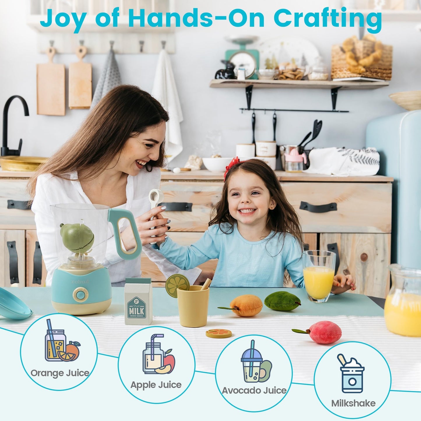 Wooden Pretend Play Juicing Machine Toy Gift Toddlers