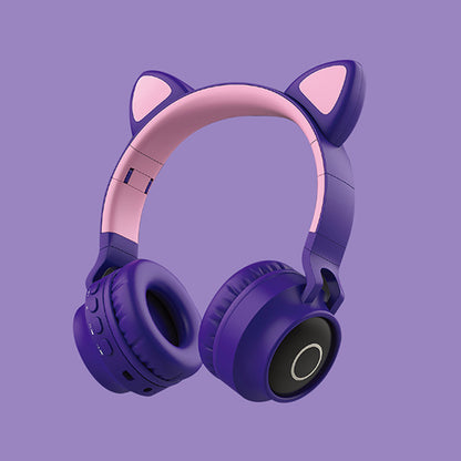 LED Light Cat Ear Headphones Wireless Bluetooth 5.0 Headset Gadgets dealsniper-net Purple pink