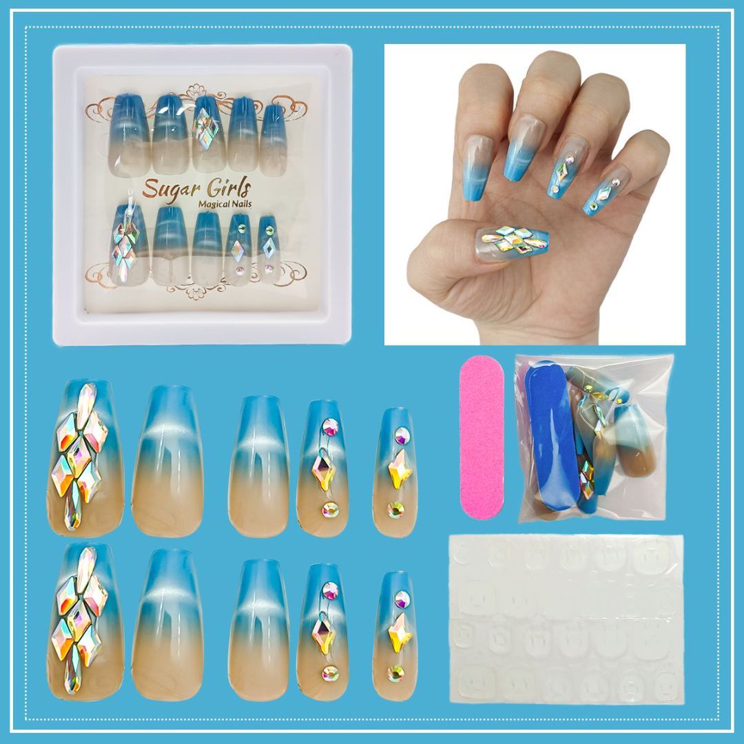 Set With Diamonds, Blue, Nail Plates, Blue Beauty dealsniper-net