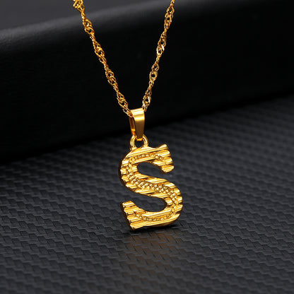 26 letters gold-plated pendant necklace Jewelry dealsniper-net S