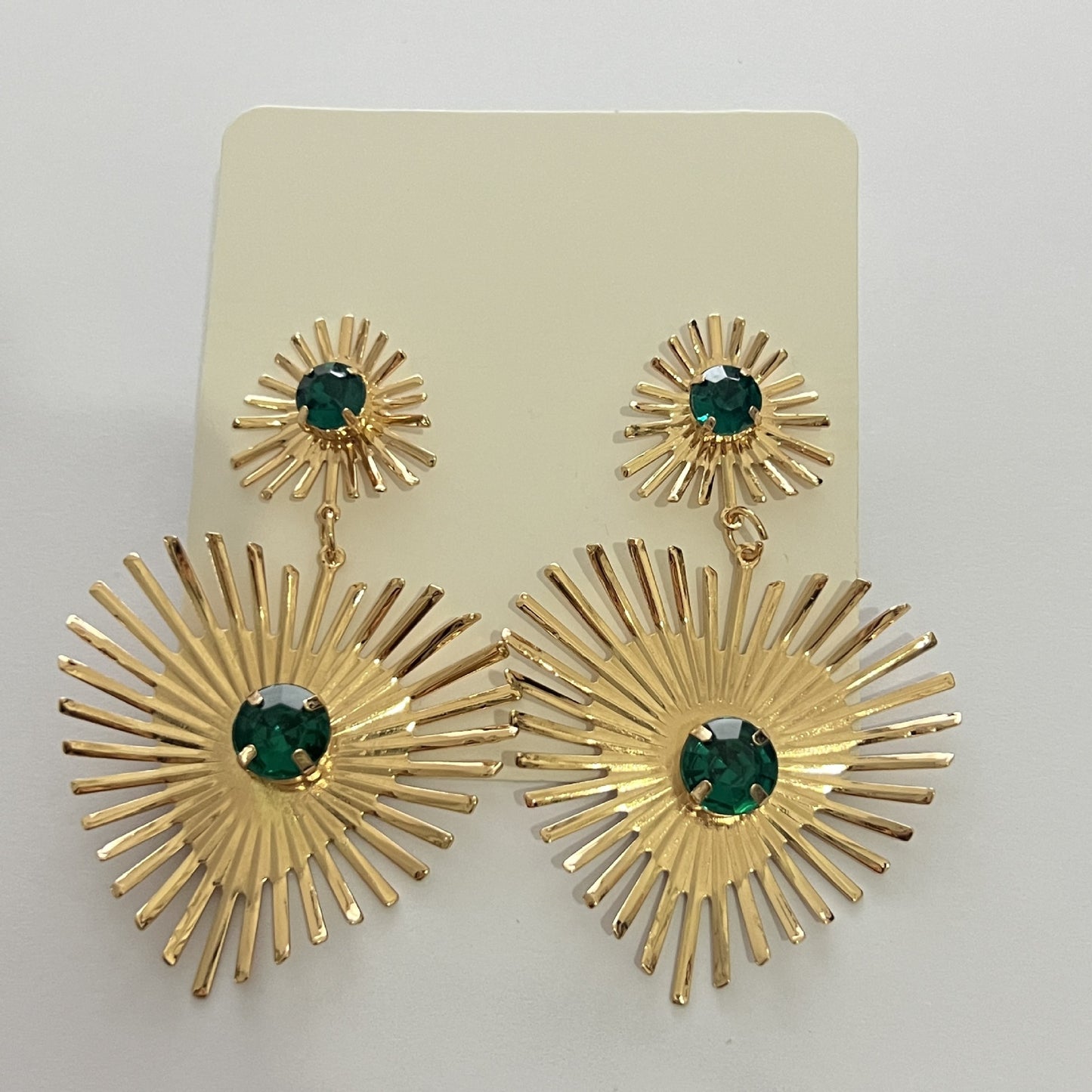 Bohemian Sunflower Heart-shaped Earrings With Rhinestone Jewelry dealsniper-net