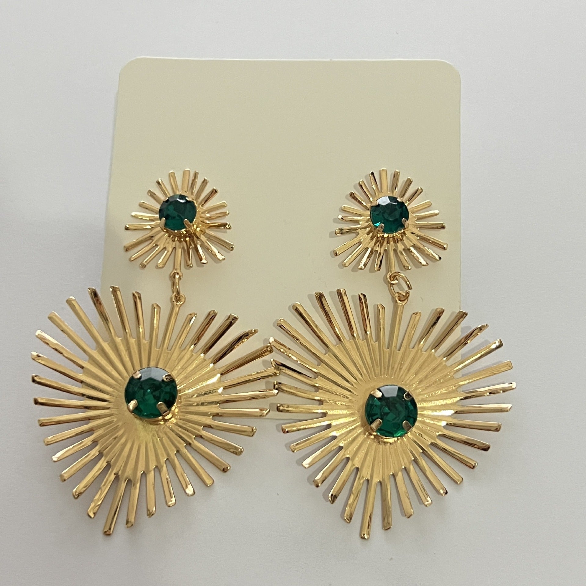 Bohemian Sunflower Heart-shaped Earrings With Rhinestone Jewelry dealsniper-net
