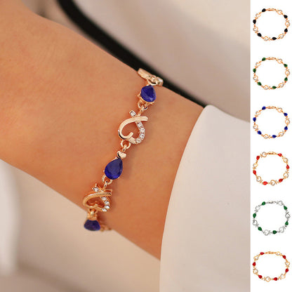 Hollow Love Bracelet With Rhinestones Fashion Jewelry dealsniper-net