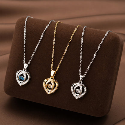 Fashion Dancing Love Necklace With Rhinestones Personality Jewelry dealsniper-net