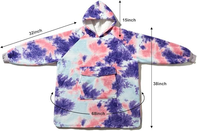 Wearable Blanket Hoodie Oversized Sherpa Hooded  For Women