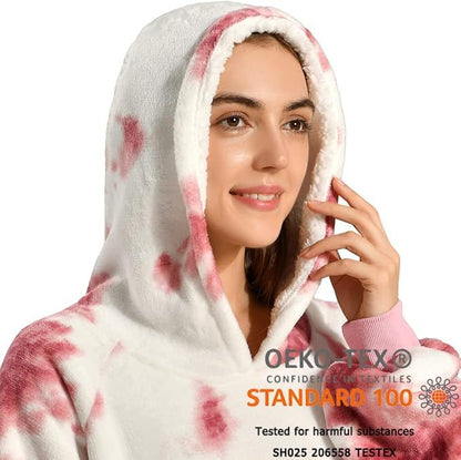 Wearable Blanket Hoodie Oversized Sherpa Hooded  For Women