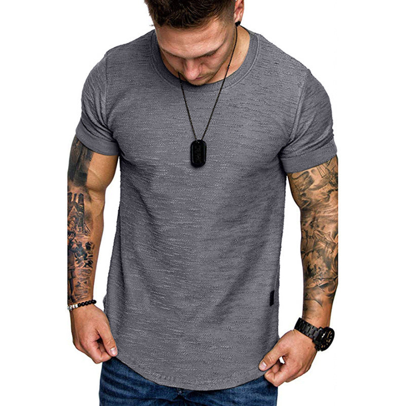 Men's Loose Round Neck Short Sleeve T-Shirt Men dealsniper-net Grey 3xl