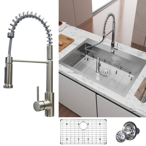 33 Inches  Kitchen Sink Dual Mounted Undercounter