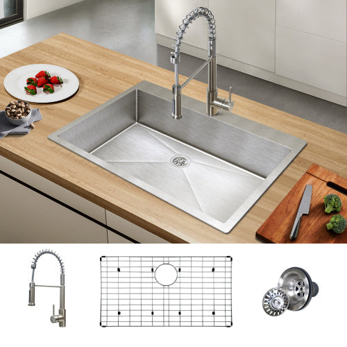 33 Inches  Kitchen Sink Dual Mounted Undercounter