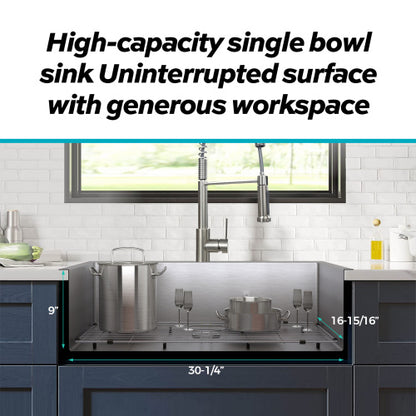 33 Inches  Kitchen Sink Dual Mounted Undercounter