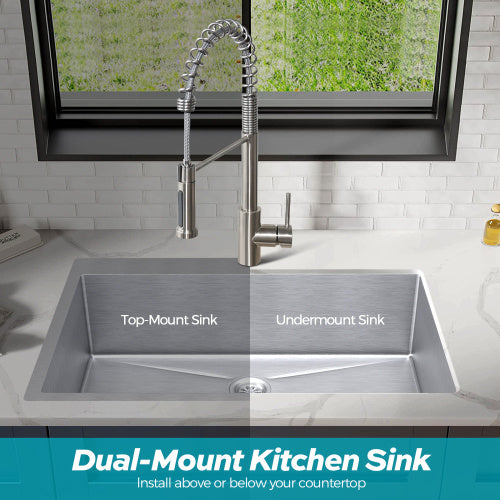 33 Inches  Kitchen Sink Dual Mounted Undercounter