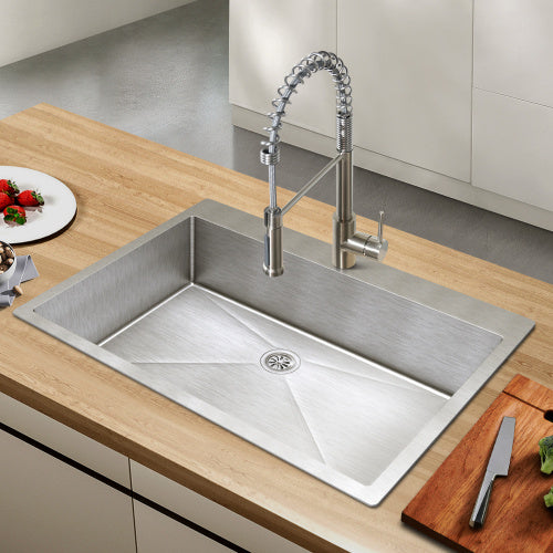 33 Inches  Kitchen Sink Dual Mounted Undercounter