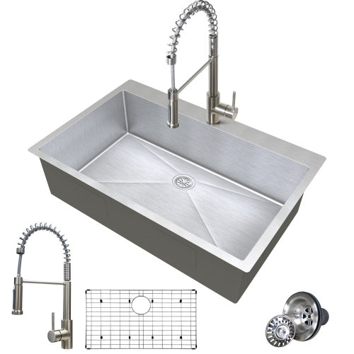 33 Inches  Kitchen Sink Dual Mounted Undercounter