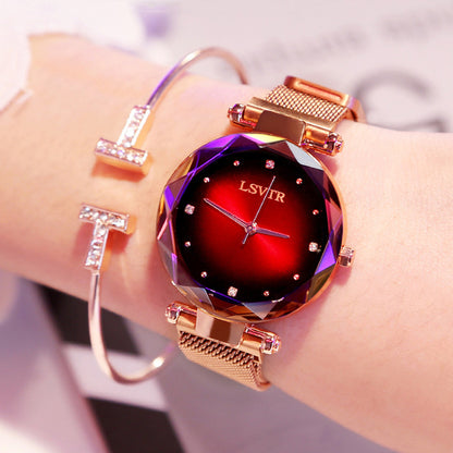 Rose Gold Women Watches Fashion Diamond Ladies Starry Sky Jewelry DealSniper.net