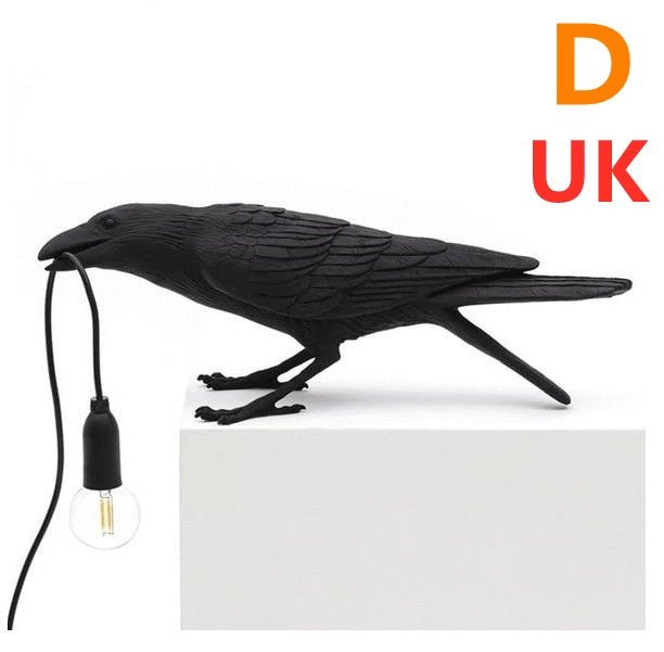 Creative Auspicious Bird Resin Wall Lamp Decoration Home Decor dealsniper-net Black D UK